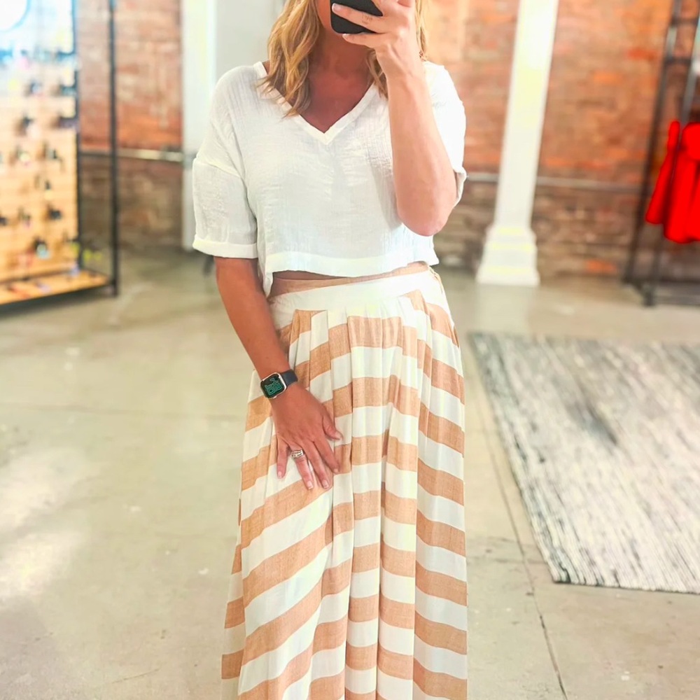 Striped Midi Skirt